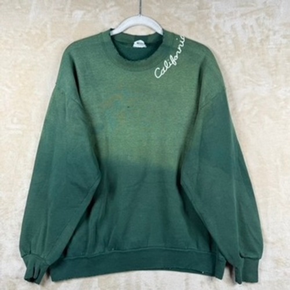 I Stole My Boyfriends Shirt Large California Embroidered Green Ombre Sweatshirt
